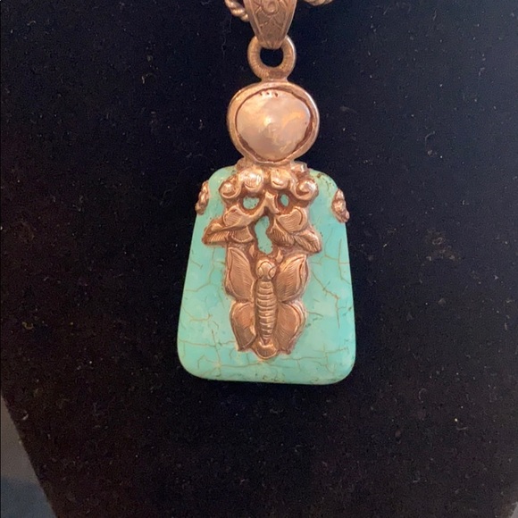 Turquoise and sterling silver necklace - Picture 7 of 11